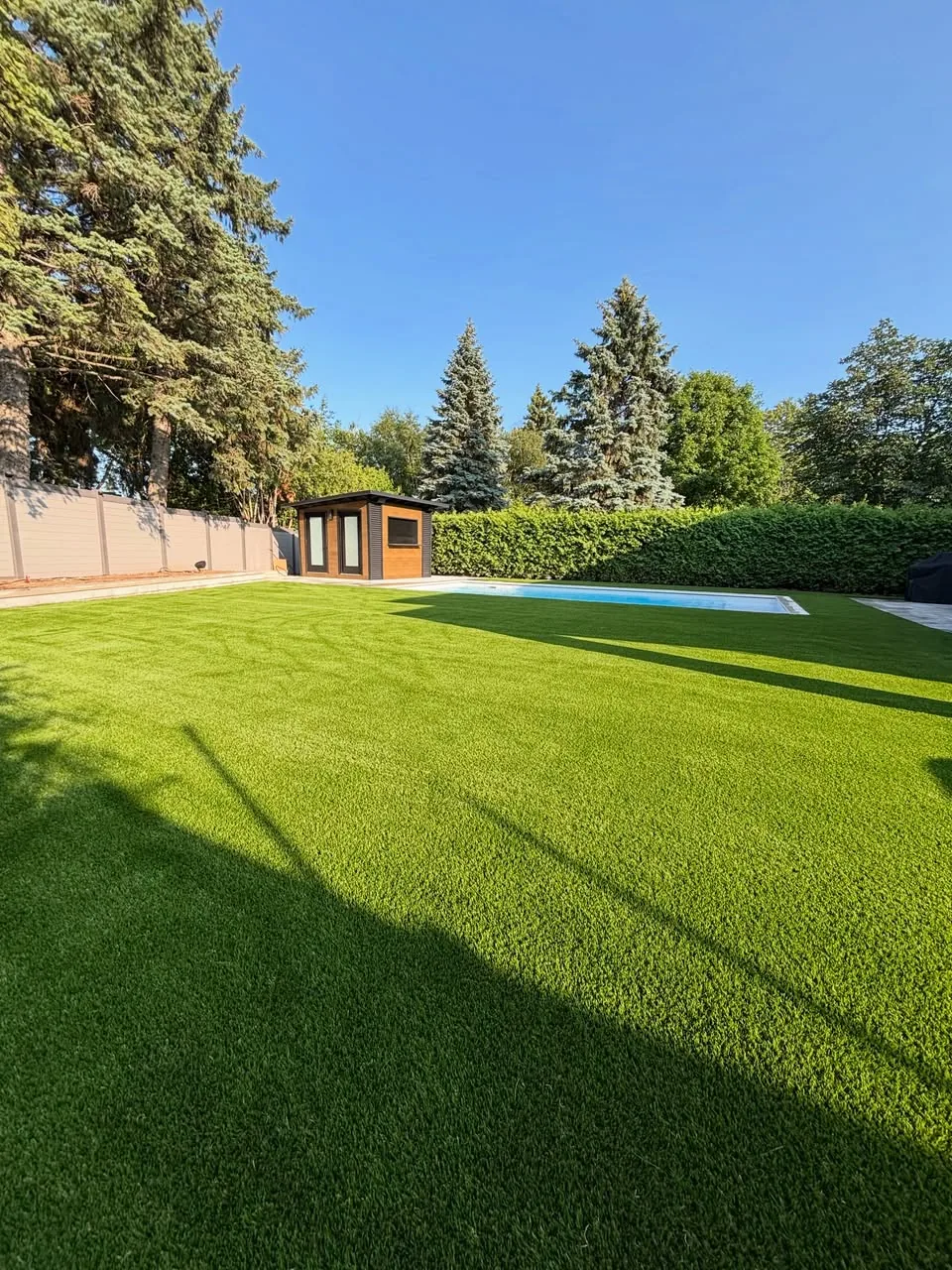 Wide artificial grass lawn installation in Whitby