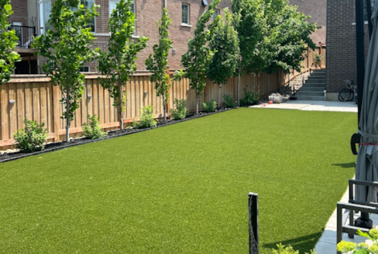 backyard turf installation in Whitby